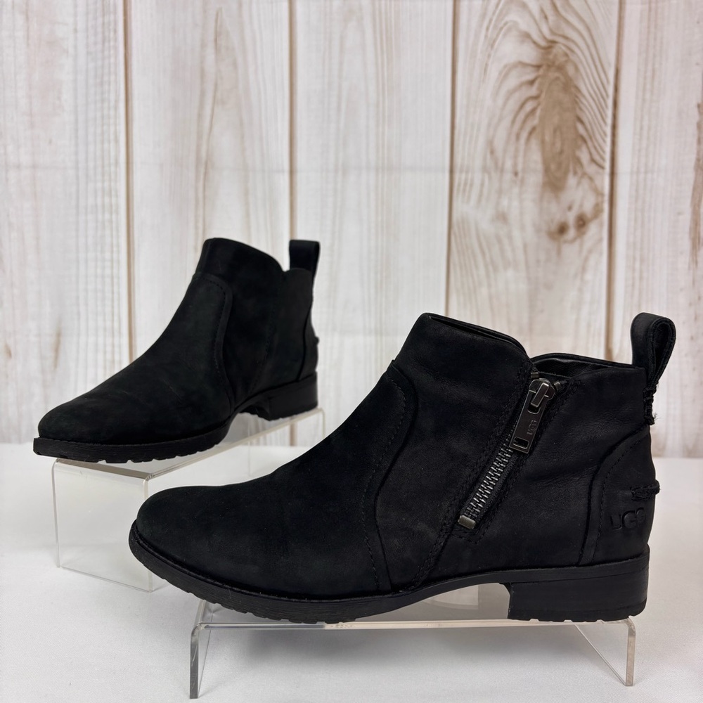 Ugg Boots Aureo II Waterproof Suede Stylish Comfort Ankle Bootie Black Size 6